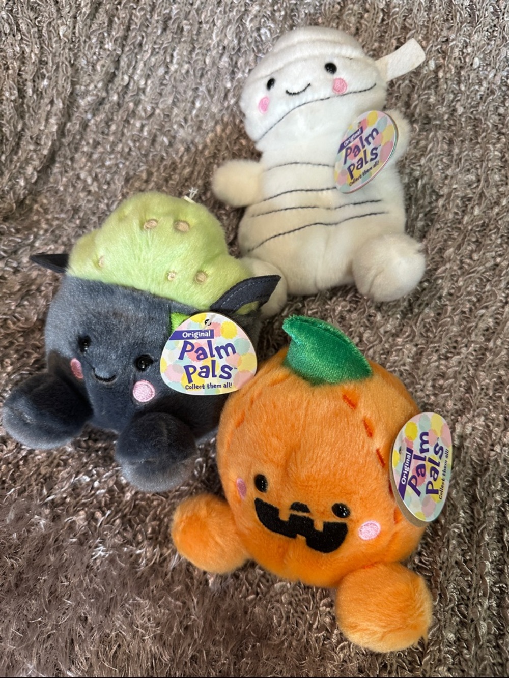 Palm Pals Plush Lot 3 Caldron Pumpkin Mummy Halloween Cute Bundle NWT - Picture 2 of 3